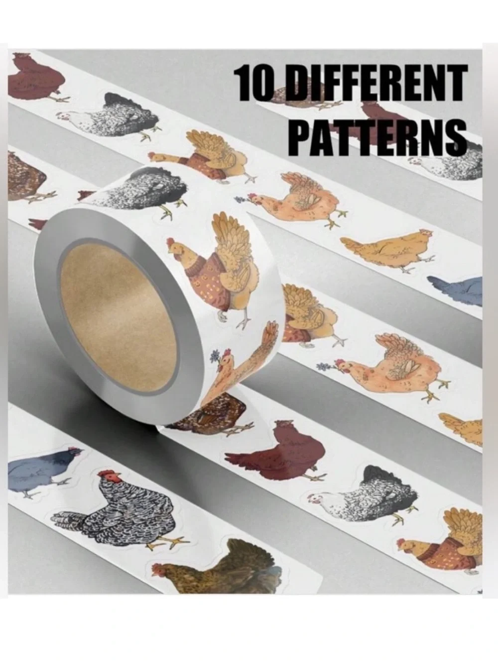 New! Chicken Pattern Decorative Stickers One Inch Small Stickers